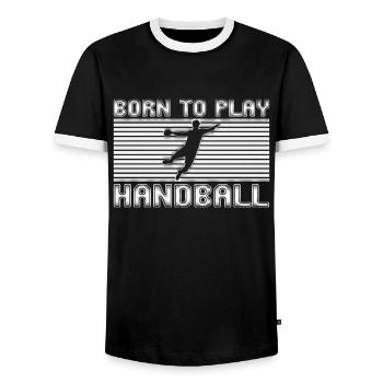 Handball - T-shirt contrasté Homme - noir/blanc - Devant - AI Model Female 172 light (172cm) & AI Model Male 178 light (178cm)