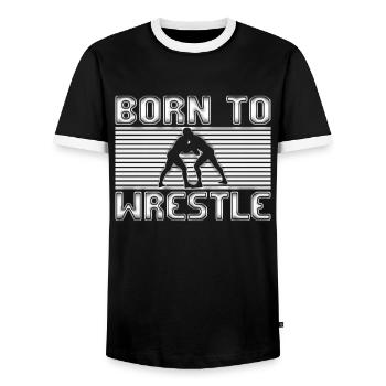 lutte lutte - T-shirt contrasté Homme - noir/blanc - Devant - AI Model Female 172 light (172cm) & AI Model Male 178 light (178cm)