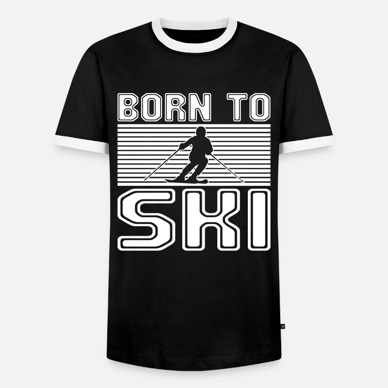 Ski - Men's Ringer Shirt - black/white
