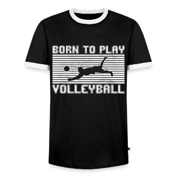 Volley-ball - T-shirt contrasté Homme - noir/blanc - Devant - AI Model Female 172 light (172cm) & AI Model Male 178 light (178cm)
