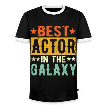 Best Schauspieler ever Schauspieler Geschenk - Männer Kontrast-T-Shirt - Schwarz/Weiß - Vorne - AI Model Female 172 light (172cm) & AI Model Male 178 light (178cm)