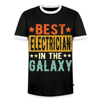 Best Elektriker ever Elektriker Geschenk - Männer Kontrast-T-Shirt - Schwarz/Weiß - Vorne - AI Model Female 172 light (172cm) & AI Model Male 178 light (178cm)