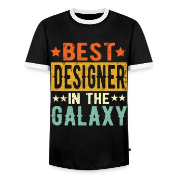 Meilleur cadeau de designer de tous les temps - T-shirt contrasté Homme - noir/blanc - Devant - AI Model Female 172 light (172cm) & AI Model Male 178 light (178cm)