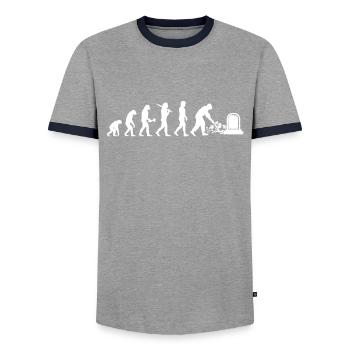 Friedhofsgärtner Friedhof Cemetery Gardener - Männer Kontrast-T-Shirt - Grau/Navy  - Vorne - AI Model Female 172 light (172cm) & AI Model Male 178 light (178cm)