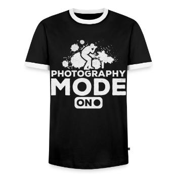 Mode de photographie amusant sur les photographes de l’appareil photo - T-shirt contrasté Homme - noir/blanc - Devant - AI Model Female 172 light (172cm) & AI Model Male 178 light (178cm)