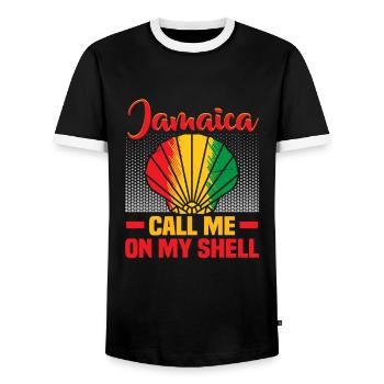 Jamaika Strandurlaub am Meer Design Strandmotiv - Männer Kontrast-T-Shirt - Schwarz/Weiß - Vorne - AI Model Female 172 light (172cm) & AI Model Male 178 light (178cm)