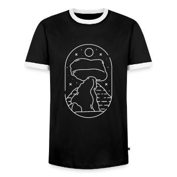 Pfälzer Wald Wandern Teufelstisch Rheinland Pfalz - Männer Kontrast-T-Shirt - Schwarz/Weiß - Vorne - AI Model Female 172 light (172cm) & AI Model Male 178 light (178cm)