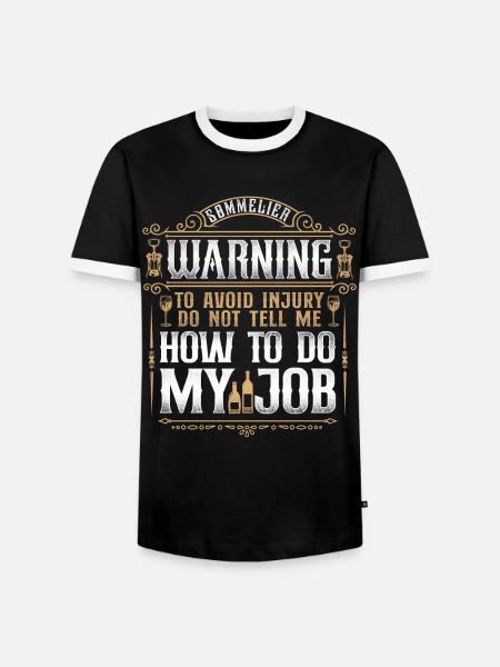 Sommelier Wine Drinking Tasting - Men's Ringer Shirt - black/white