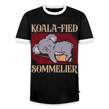 Sommelier Wine Drinking Tasting - Männer Kontrast-T-Shirt - Schwarz/Weiß - Vorne - AI Model Female 172 light (172cm) & AI Model Male 178 light (178cm)