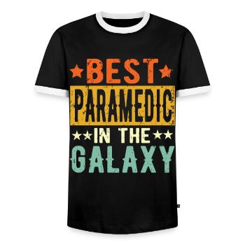 Best paramedic ever - Men's Ringer Shirt - black/white - Front - AI Model Female 172 light (172cm) & AI Model Male 178 light (178cm)