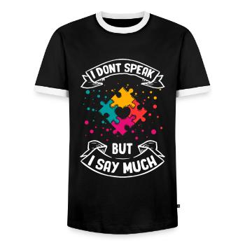 Autism Gift Autistic Asperger ADHD Autism - Men's Ringer Shirt - black/white - Front - AI Model Female 172 light (172cm) & AI Model Male 178 light (178cm)