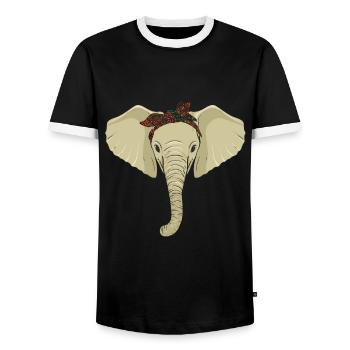 Elephant Tshirt pour Elephant Elephant Kids Zoo - T-shirt contrasté Homme - noir/blanc - Devant - AI Model Female 172 light (172cm) & AI Model Male 178 light (178cm)