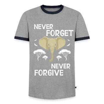 Elephant - Men's Ringer Shirt - grey/navy  - Front - AI Model Female 172 light (172cm) & AI Model Male 178 light (178cm)