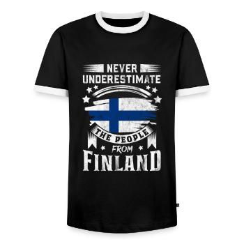 Finlande Tshirt Finlande Scandinavie - T-shirt contrasté Homme - noir/blanc - Devant - AI Model Female 172 light (172cm) & AI Model Male 178 light (178cm)