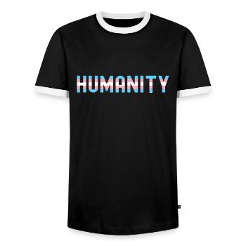 Transsexuell Pride Ladyboy Herren Damen Transe - Männer Kontrast-T-Shirt - Schwarz/Weiß - Vorne - AI Model Female 172 light (172cm) & AI Model Male 178 light (178cm)