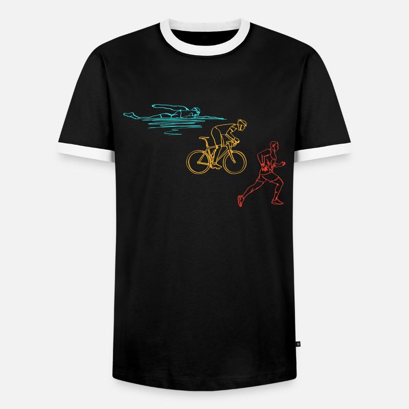 Triathlon Training Triathlet Geschenk - Männer Kontrast-T-Shirt - Schwarz/Weiß