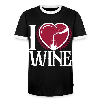 Sommelier Wine Drinking Tasting - Männer Kontrast-T-Shirt - Schwarz/Weiß - Vorne - AI Model Female 172 light (172cm) & AI Model Male 178 light (178cm)