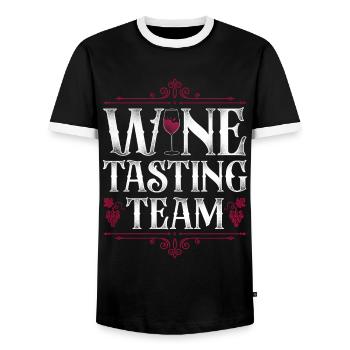 Sommelier Wine Drinking Tasting - Männer Kontrast-T-Shirt - Schwarz/Weiß - Vorne - AI Model Female 172 light (172cm) & AI Model Male 178 light (178cm)