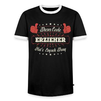 Dieser Coole Erzieher Geschenk Kollegen Spruch - Männer Kontrast-T-Shirt - Schwarz/Weiß - Vorne - AI Model Female 172 light (172cm) & AI Model Male 178 light (178cm)