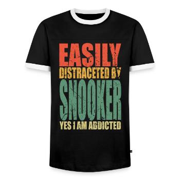 Snooker disant drôle - T-shirt contrasté Homme - noir/blanc - Devant - AI Model Female 172 light (172cm) & AI Model Male 178 light (178cm)