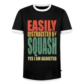 Squash Spruch lustig - Männer Kontrast-T-Shirt - Schwarz/Weiß - Vorne - AI Model Female 172 light (172cm) & AI Model Male 178 light (178cm)