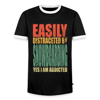 Snowboarding Spruch lustig - Männer Kontrast-T-Shirt - Schwarz/Weiß - Vorne - AI Model Female 172 light (172cm) & AI Model Male 178 light (178cm)