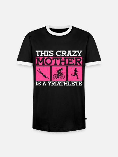 Triathlon Women Training Triathlete Mother - Men's Ringer Shirt - black/white