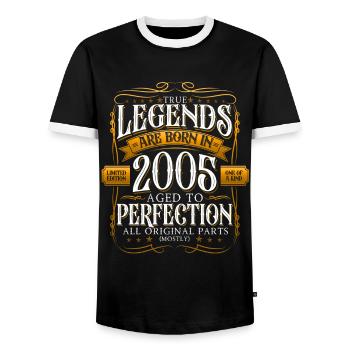 Legend 2005 17th Birthday Gift Men Funny - Men's Ringer Shirt - black/white - Front - AI Model Female 172 light (172cm) & AI Model Male 178 light (178cm)