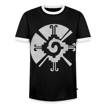 Hunab Ku Ometeotl Azteken Maya Yucatec Maya Inka - Männer Kontrast-T-Shirt - Schwarz/Weiß - Vorne - AI Model Female 172 light (172cm) & AI Model Male 178 light (178cm)