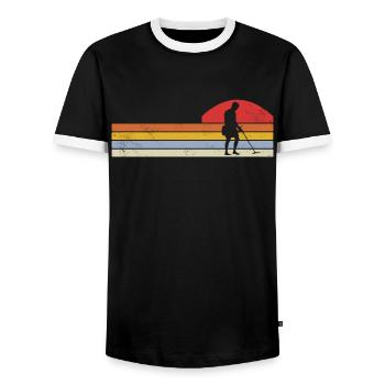 Sondeln Excursion Probe Walker Gift Idea - Men's Ringer Shirt - black/white - Front - AI Model Female 172 light (172cm) & AI Model Male 178 light (178cm)