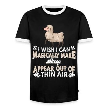 Schaf Schäfer - Männer Kontrast-T-Shirt - Schwarz/Weiß - Vorne - AI Model Female 172 light (172cm) & AI Model Male 178 light (178cm)