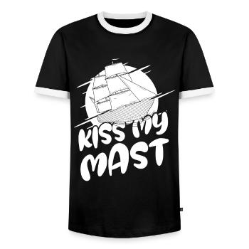 Seglen Segelboot Segler - Männer Kontrast-T-Shirt - Schwarz/Weiß - Vorne - AI Model Female 172 light (172cm) & AI Model Male 178 light (178cm)