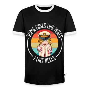 Voilier Voilier Sailor - T-shirt contrasté Homme - noir/blanc - Devant - AI Model Female 172 light (172cm) & AI Model Male 178 light (178cm)