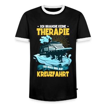 Kreuzfahrt - Männer Kontrast-T-Shirt - Schwarz/Weiß - Vorne - AI Model Female 172 light (172cm) & AI Model Male 178 light (178cm)