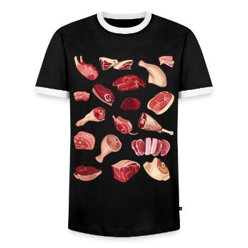 Meatcore Aesthetic Meat Collection - T-shirt contrasté Homme - noir/blanc - Devant - AI Model Female 172 light (172cm) & AI Model Male 178 light (178cm)