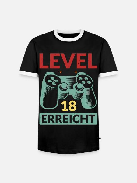 Level 18 Erreicht Gamer - Männer Kontrast-T-Shirt - Schwarz/Weiß