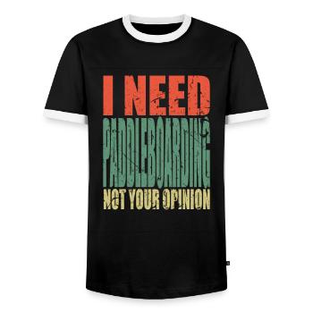 Paddleboarding Spruch lustig - Männer Kontrast-T-Shirt - Schwarz/Weiß - Vorne - AI Model Female 172 light (172cm) & AI Model Male 178 light (178cm)