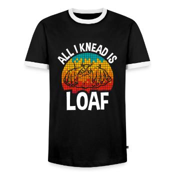 All I Knead I Loaf, drôle de boulanger de pain - T-shirt contrasté Homme - noir/blanc - Devant - AI Model Female 172 light (172cm) & AI Model Male 178 light (178cm)