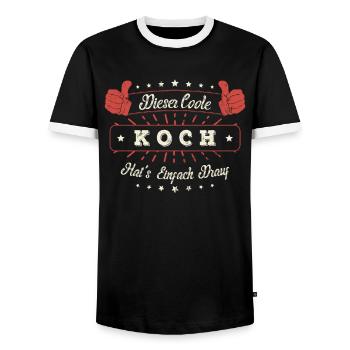 Dieser Coole Koch Geschenk Kollegen Spruch - Männer Kontrast-T-Shirt - Schwarz/Weiß - Vorne - AI Model Female 172 light (172cm) & AI Model Male 178 light (178cm)