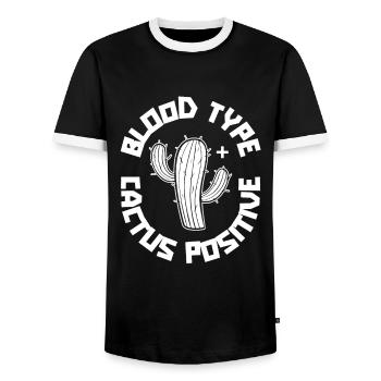 Cactus arbuste Cactus piquant jardinier de jardin - T-shirt contrasté Homme - noir/blanc - Devant - AI Model Female 172 light (172cm) & AI Model Male 178 light (178cm)
