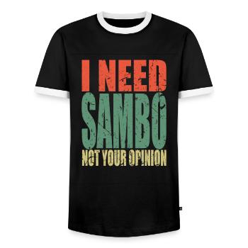 Sambo disant drôle - T-shirt contrasté Homme - noir/blanc - Devant - AI Model Female 172 light (172cm) & AI Model Male 178 light (178cm)