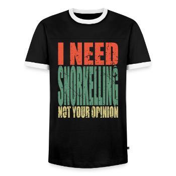 Snorkeling en disant drôle - T-shirt contrasté Homme - noir/blanc - Devant - AI Model Female 172 light (172cm) & AI Model Male 178 light (178cm)