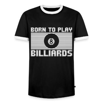 Billiard - Männer Kontrast-T-Shirt - Schwarz/Weiß - Vorne - AI Model Female 172 light (172cm) & AI Model Male 178 light (178cm)