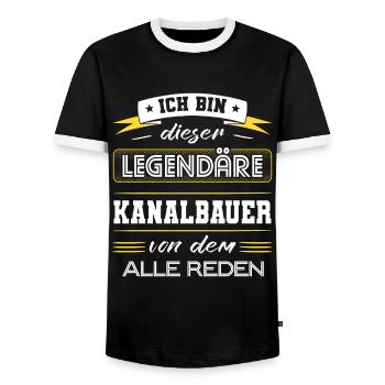 Ich Bin Dieser Legendäre Kanalbauer Geschenk - Männer Kontrast-T-Shirt - Schwarz/Weiß - Vorne - AI Model Female 172 light (172cm) & AI Model Male 178 light (178cm)