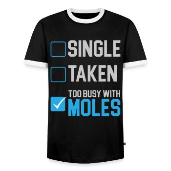 Too busy with moles Animal molef - Men's Ringer Shirt - black/white - Front - AI Model Female 172 light (172cm) & AI Model Male 178 light (178cm)