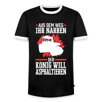 Asphaltbauer aus dem Weg Straßenbauer - Männer Kontrast-T-Shirt - Schwarz/Weiß - Vorne - AI Model Female 172 light (172cm) & AI Model Male 178 light (178cm)