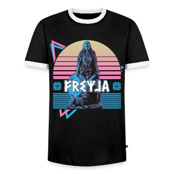 Freyja Freya Déesse nordique Asgard Mytus nordique - T-shirt contrasté Homme - noir/blanc - Devant - AI Model Female 172 light (172cm) & AI Model Male 178 light (178cm)