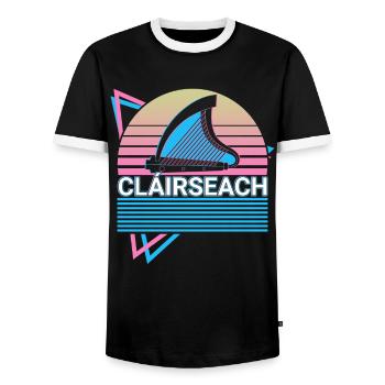 Harpe celtique Irish Clairseach Irish Mytholo - T-shirt contrasté Homme - noir/blanc - Devant - AI Model Female 172 light (172cm) & AI Model Male 178 light (178cm)
