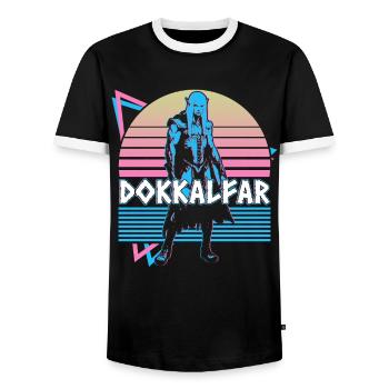 Dokkalfar Mythologie nordique Elfes noirs Rétro - T-shirt contrasté Homme - noir/blanc - Devant - AI Model Female 172 light (172cm) & AI Model Male 178 light (178cm)