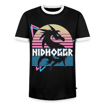 Nidhoggr Wikinger Nordischer Drache Nordische Myth - Männer Kontrast-T-Shirt - Schwarz/Weiß - Vorne - AI Model Female 172 light (172cm) & AI Model Male 178 light (178cm)